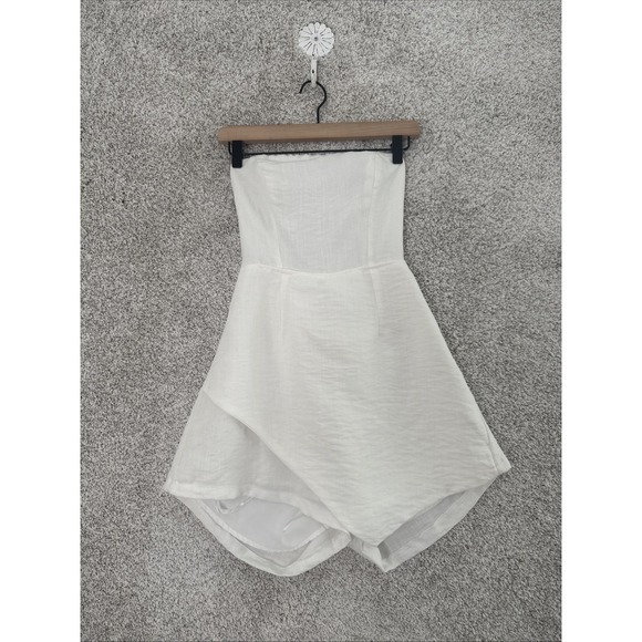 Here Comes The Sun Pants - Here Comes The Sun‎ Strapless Romper Medium Women's White Tie back